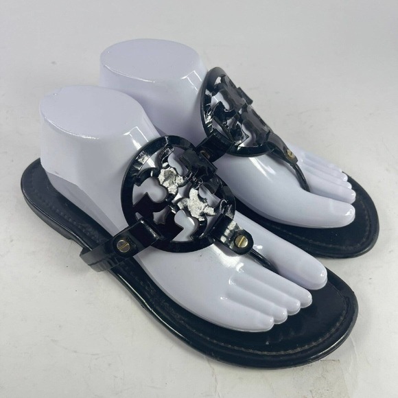 Tory Burch Shoes - Tory Burch Miller Patent Calf Women's Flip-Flops US 10 Black Flat thong sandals